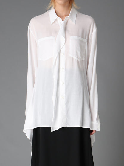 SOFT LAWN  FLARED PANEL BLOUSE