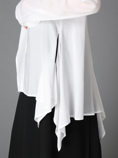 SOFT LAWN  FLARED PANEL BLOUSE