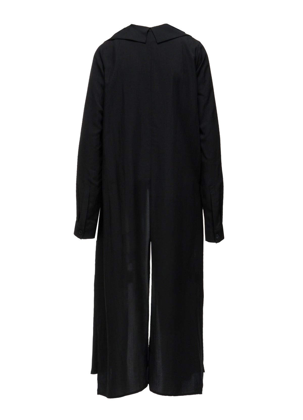HIGH TWIST GABARDINE LONG DRAPED BLOUSE