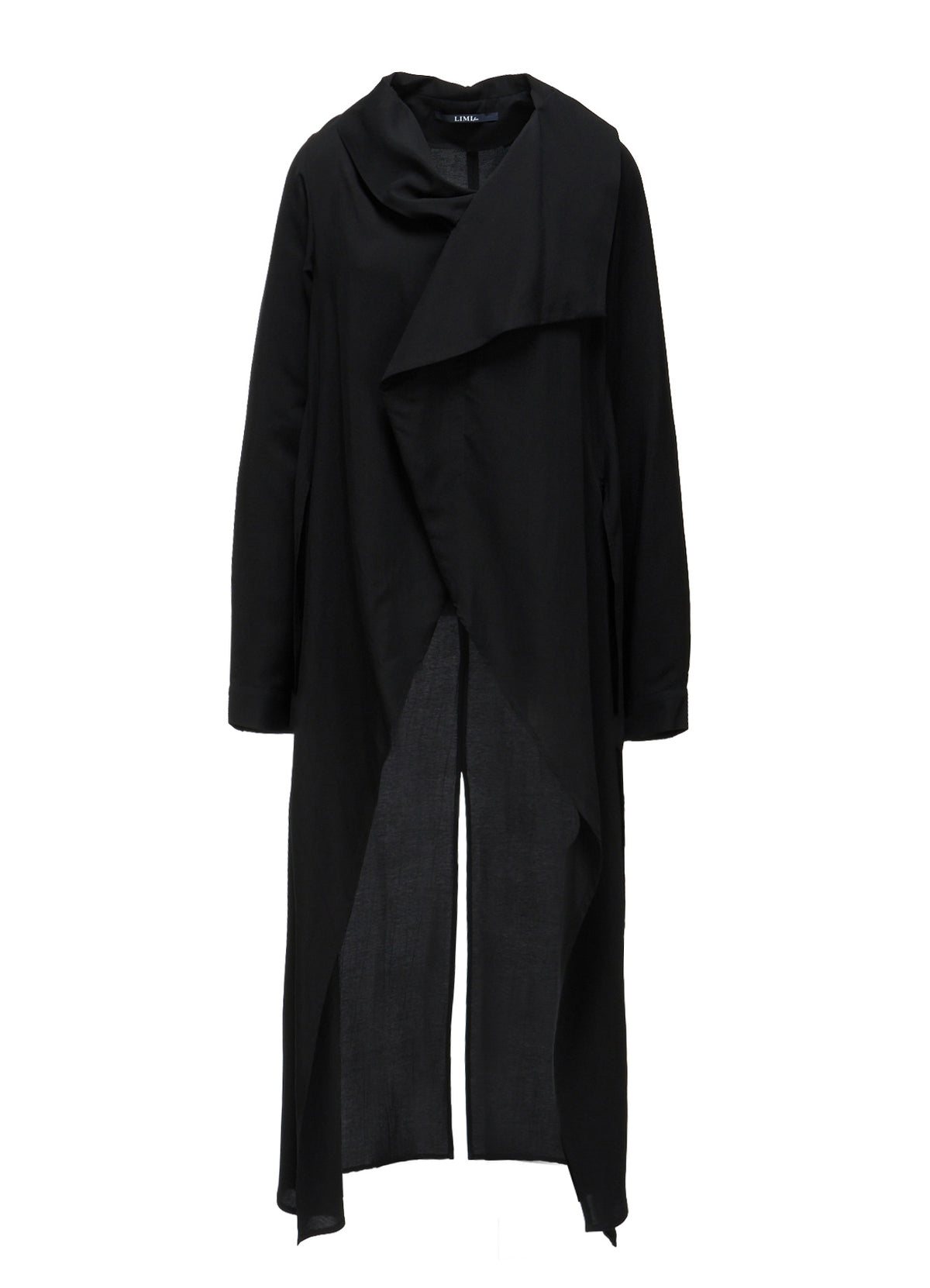 HIGH TWIST GABARDINE LONG DRAPED BLOUSE