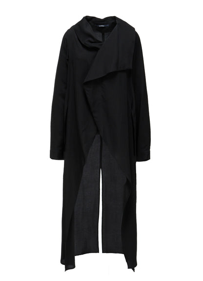 HIGH TWIST GABARDINE LONG DRAPED BLOUSE