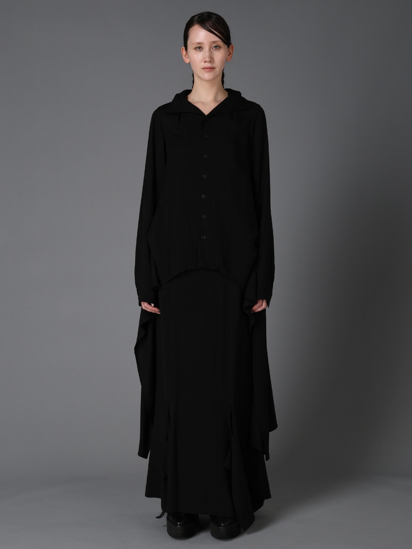 HIGH TWIST GABARDINE B LONG BLOUSE – THE SHOP YOHJI YAMAMOTO