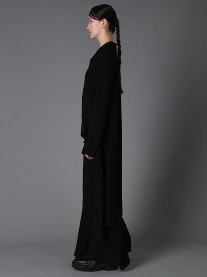HIGH TWIST GABARDINE B LONG BLOUSE