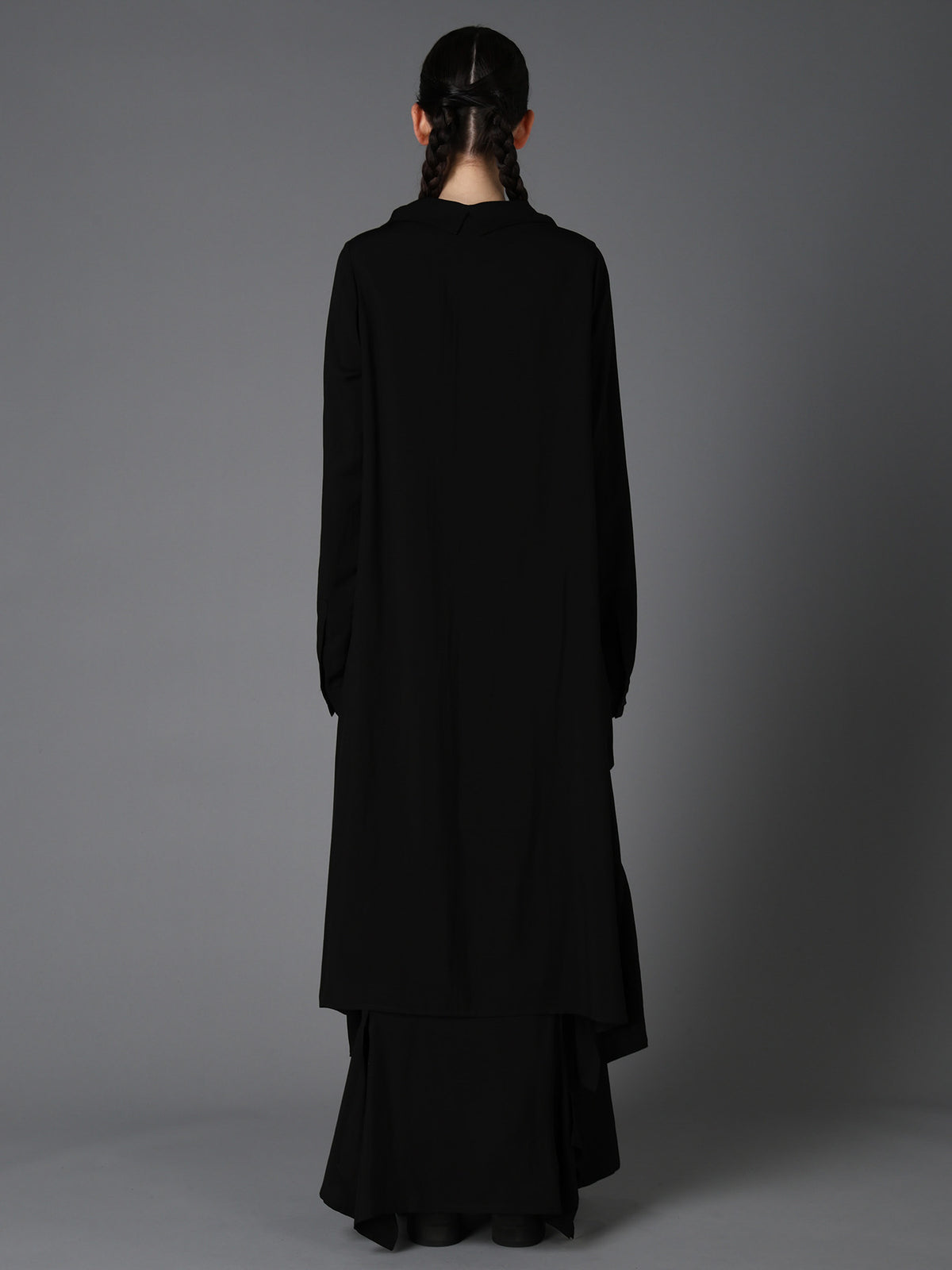 HIGH TWIST GABARDINE B LONG BLOUSE
