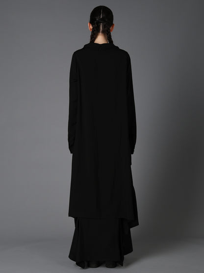HIGH TWIST GABARDINE B LONG BLOUSE