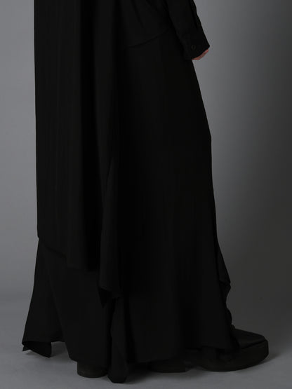 HIGH TWIST GABARDINE B LONG BLOUSE