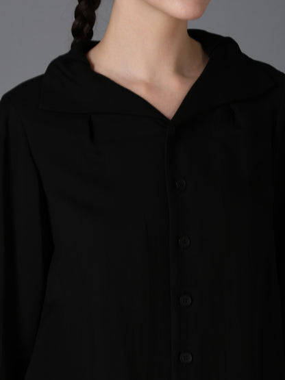HIGH TWIST GABARDINE B LONG BLOUSE