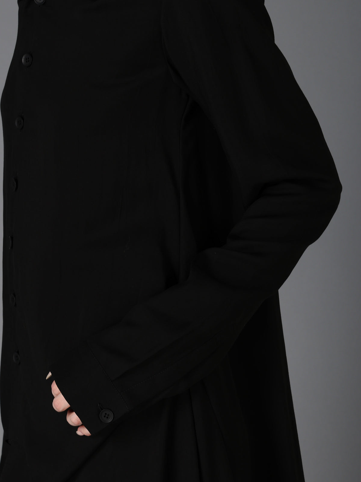 HIGH TWIST GABARDINE B LONG BLOUSE