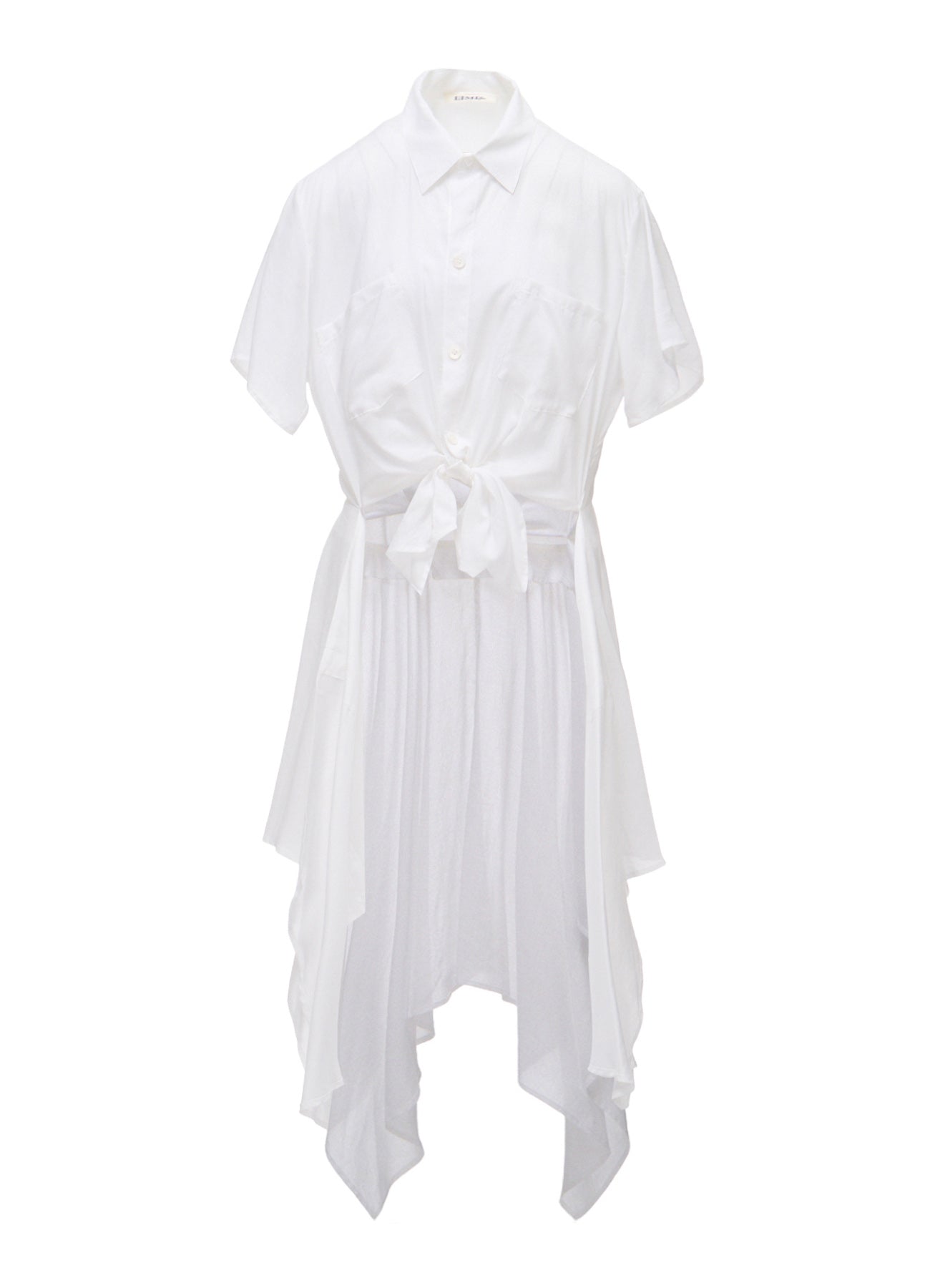 SOFT LAWN FRONT SPLIT LONG SHIRT