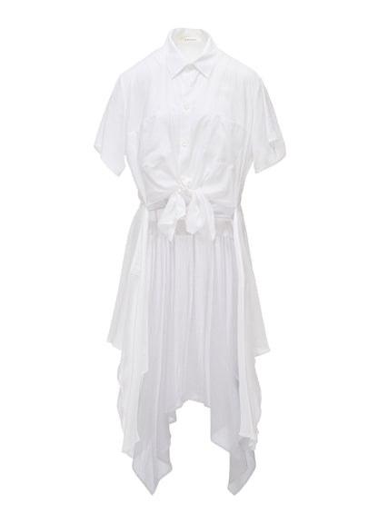 SOFT LAWN FRONT SPLIT LONG SHIRT