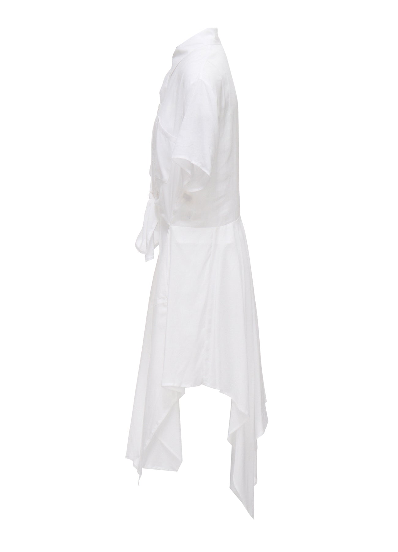 SOFT LAWN FRONT SPLIT LONG SHIRT