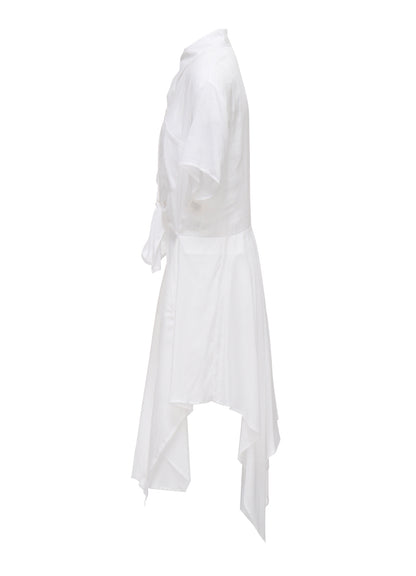 SOFT LAWN FRONT SPLIT LONG SHIRT