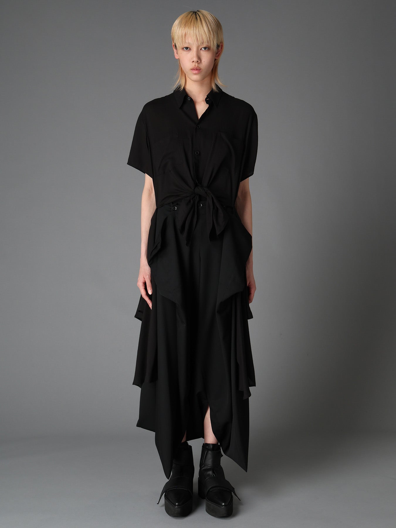 SOFT LAWN FRONT SPLIT LONG SHIRT – THE SHOP YOHJI YAMAMOTO