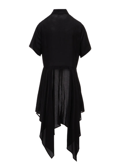 SOFT LAWN FRONT SPLIT LONG SHIRT