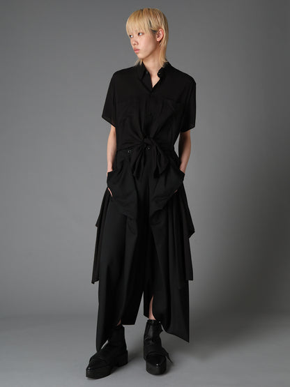 SOFT LAWN FRONT SPLIT LONG SHIRT