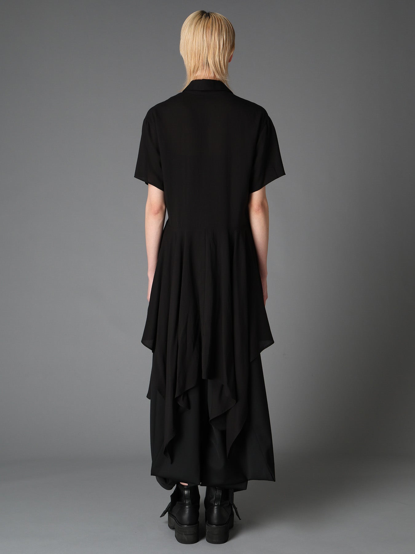 SOFT LAWN FRONT SPLIT LONG SHIRT
