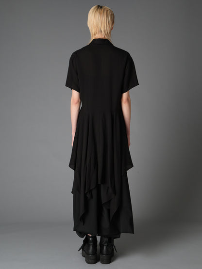 SOFT LAWN FRONT SPLIT LONG SHIRT
