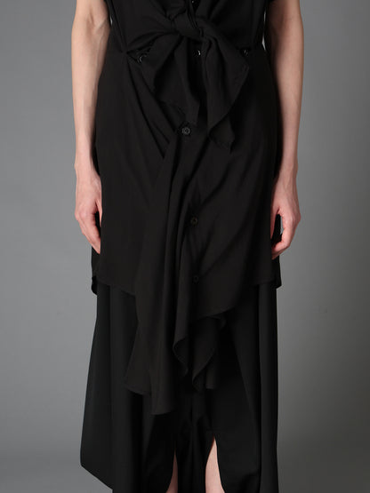 SOFT LAWN FRONT SPLIT LONG SHIRT