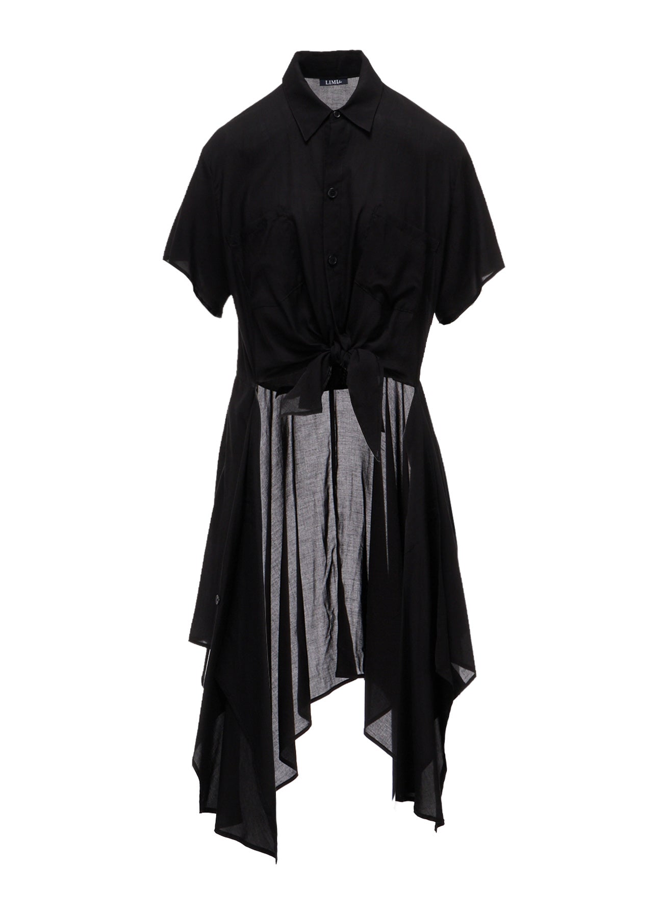 SOFT LAWN FRONT SPLIT LONG SHIRT