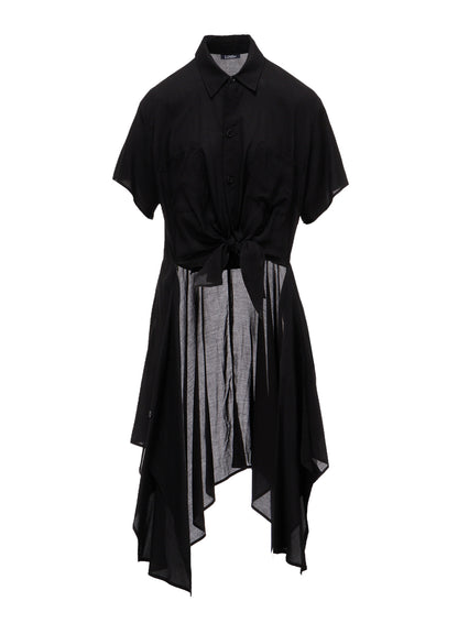 SOFT LAWN FRONT SPLIT LONG SHIRT