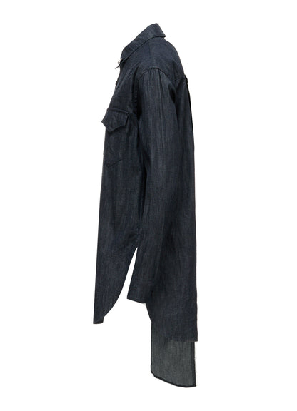 6OZ DENIM PIN BACK DRAPE SHIRT
