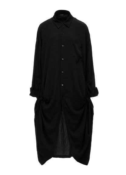 TA/PE CREPE DE CHINE SIDE-TIE LONG BLOUSE