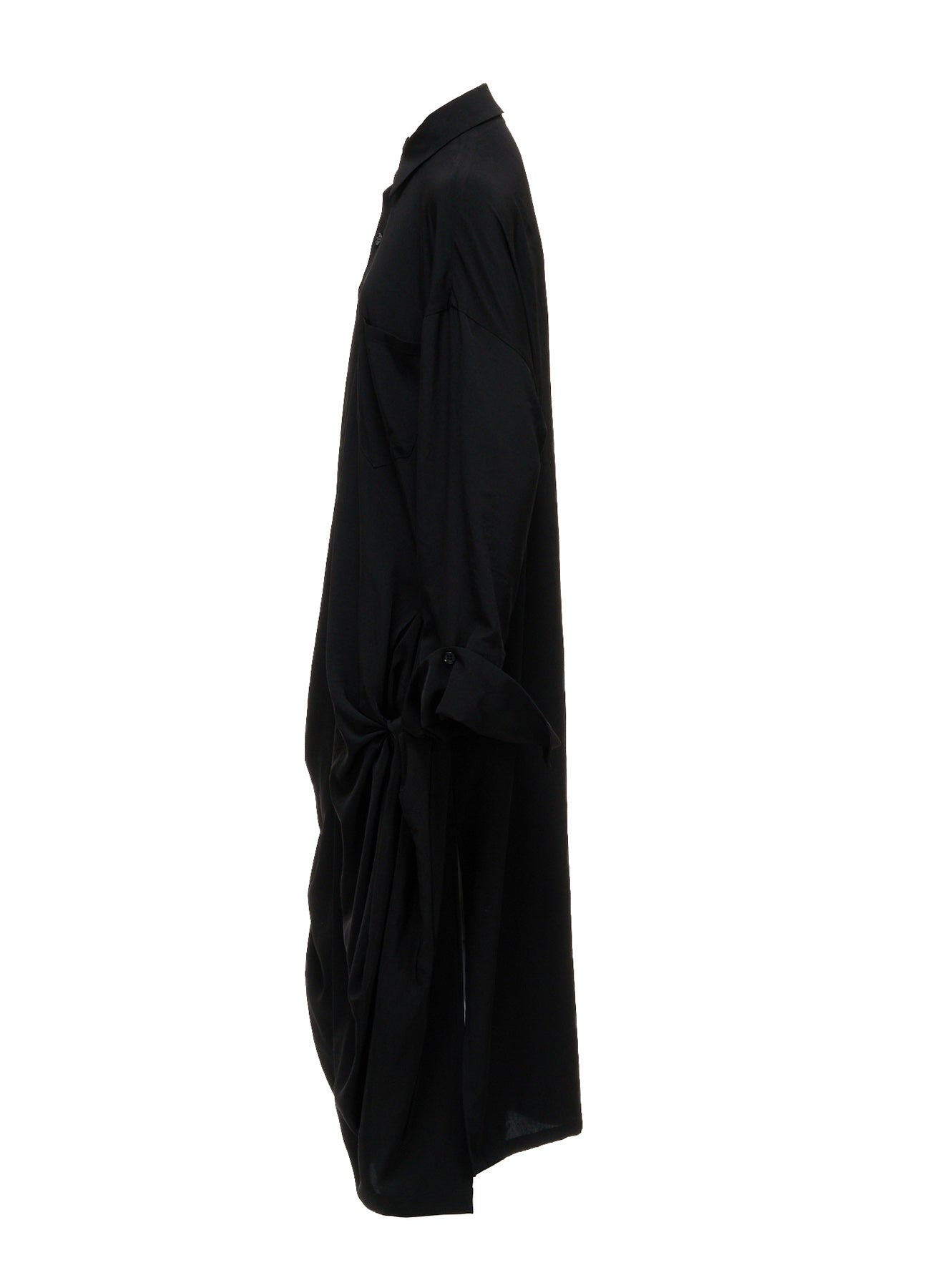 TA/PE CREPE DE CHINE SIDE-TIE LONG BLOUSE – THE SHOP YOHJI YAMAMOTO