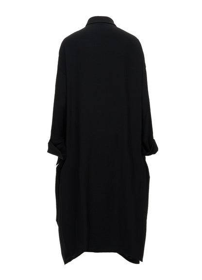 TA/PE CREPE DE CHINE SIDE-TIE LONG BLOUSE