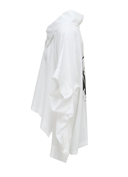 ERI PRINT SOFT LAWN ELBOW SLIT SHIRT