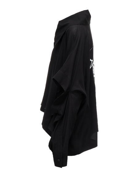 ERI PRINT SOFT LAWN ELBOW SLIT SHIRT