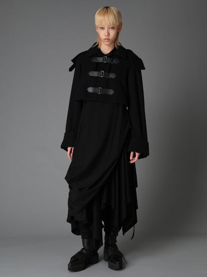 LIGHT MOSSER  BELTED SHORT COAT