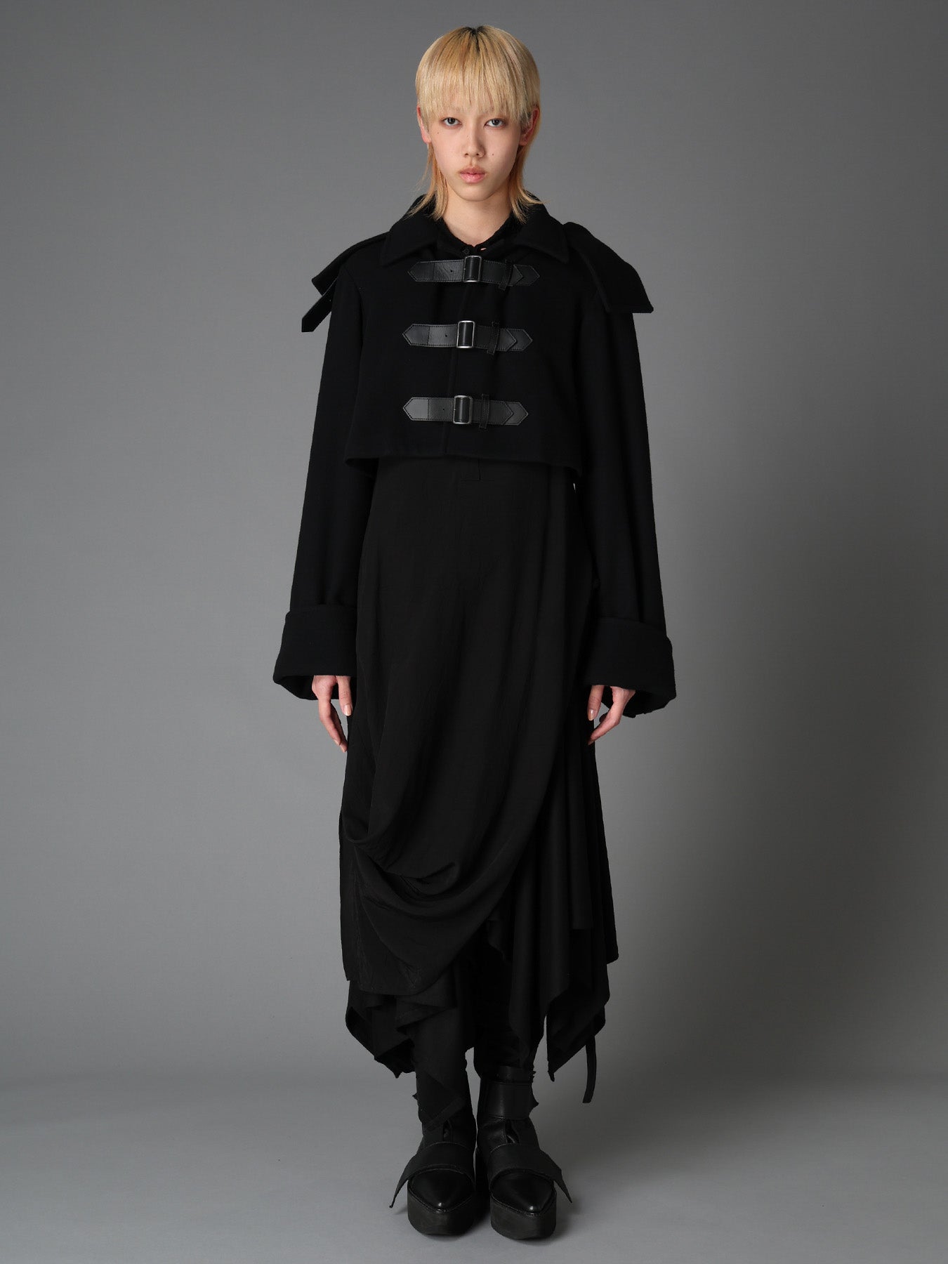 LIGHT MOSSER BELTED SHORT COAT – THE SHOP YOHJI YAMAMOTO