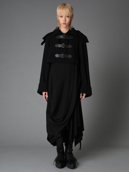 LIGHT MOSSER  BELTED SHORT COAT