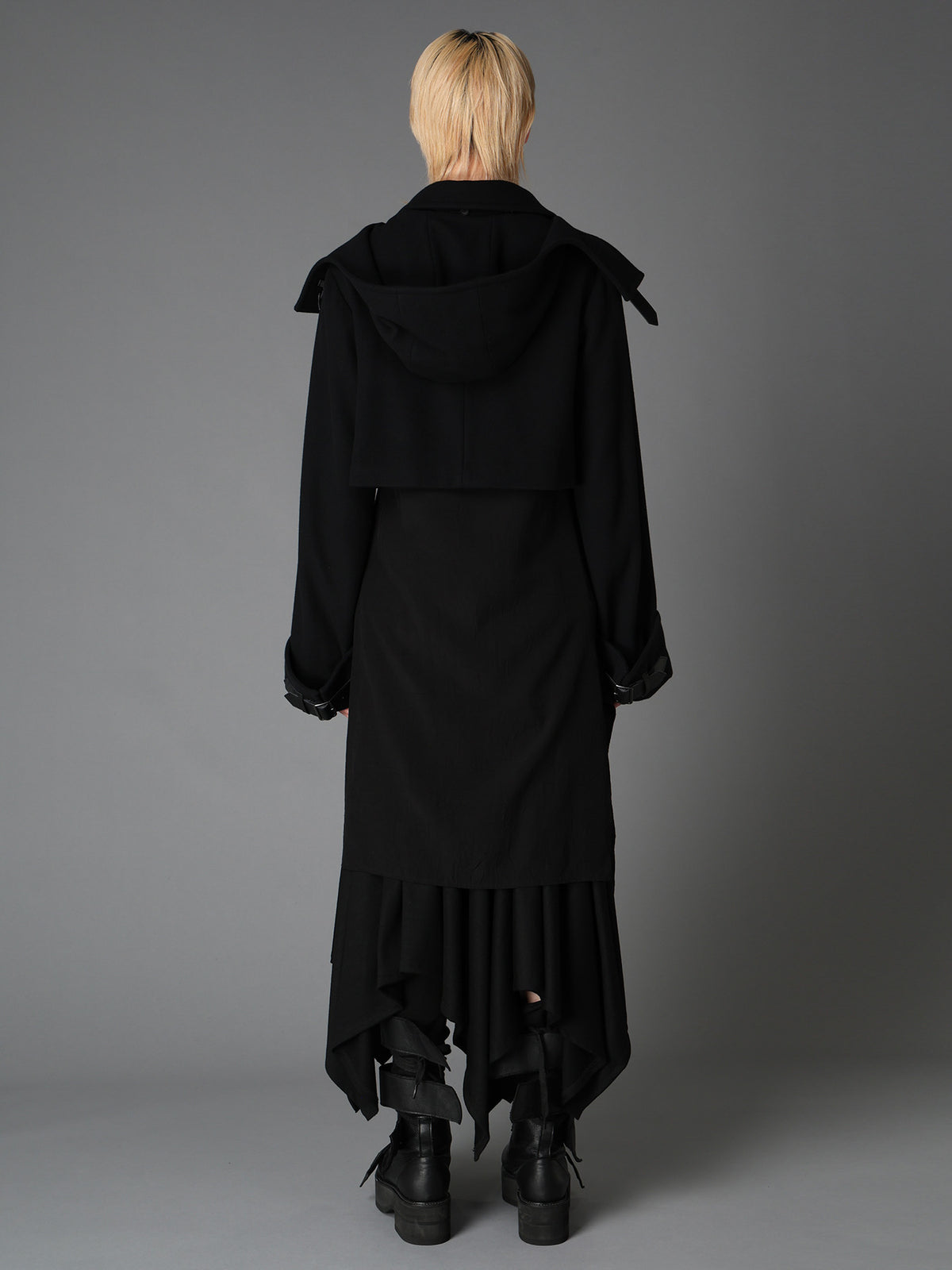 LIGHT MOSSER  BELTED SHORT COAT