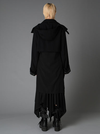 LIGHT MOSSER  BELTED SHORT COAT