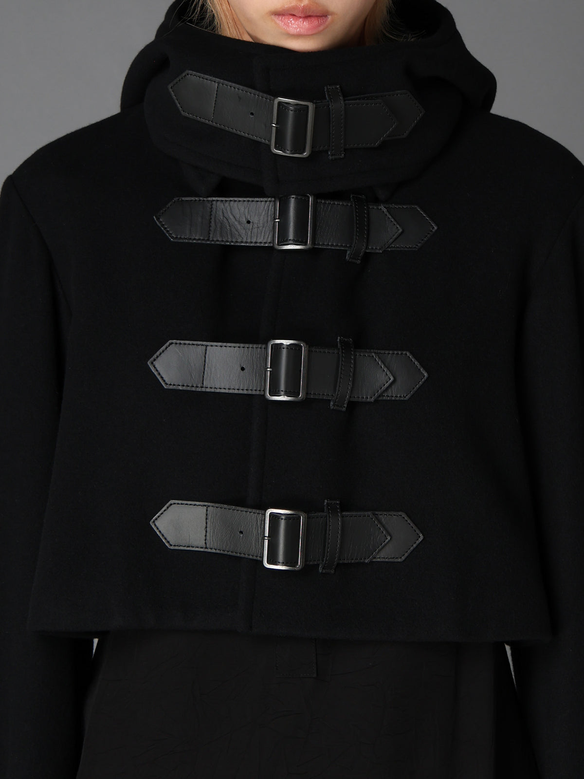 LIGHT MOSSER  BELTED SHORT COAT
