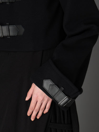 LIGHT MOSSER  BELTED SHORT COAT