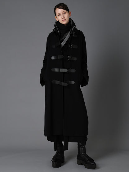 LIGHT MOSSER  BELTED LONG COAT