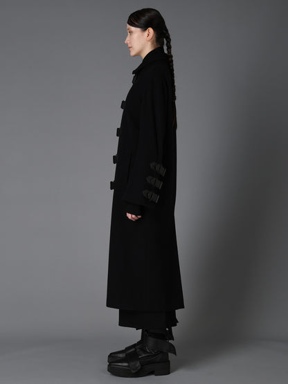 LIGHT MOSSER  BELTED LONG COAT