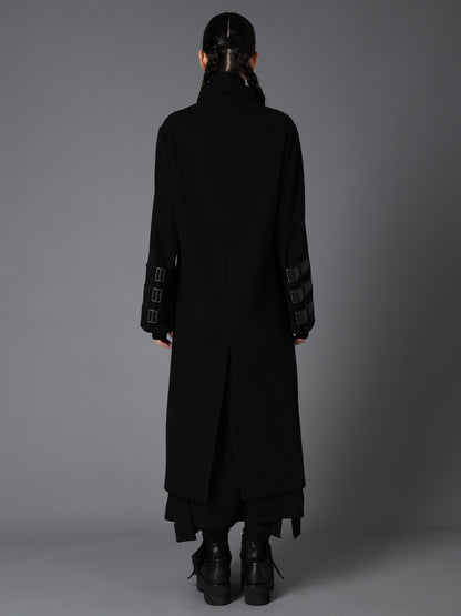LIGHT MOSSER  BELTED LONG COAT