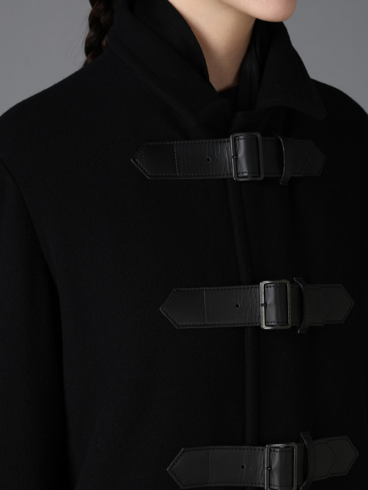 LIGHT MOSSER  BELTED LONG COAT