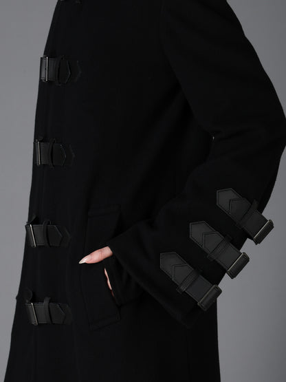 LIGHT MOSSER  BELTED LONG COAT