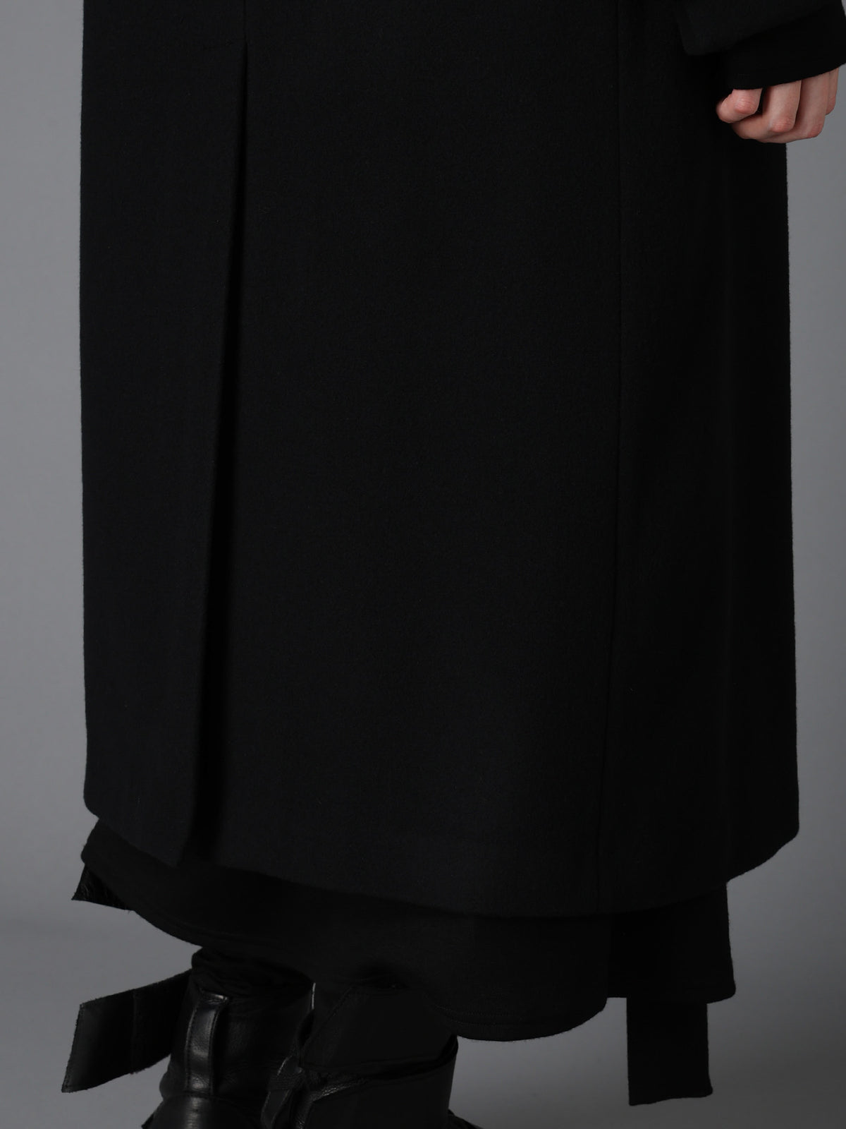 LIGHT MOSSER  BELTED LONG COAT