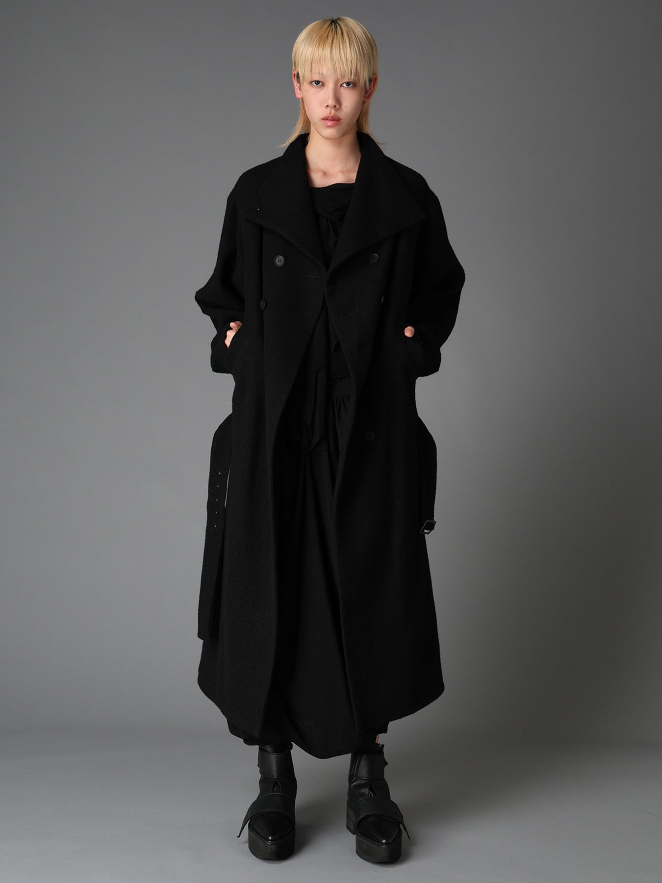 SHRINK SERGE KIMONO SLEEVE COAT