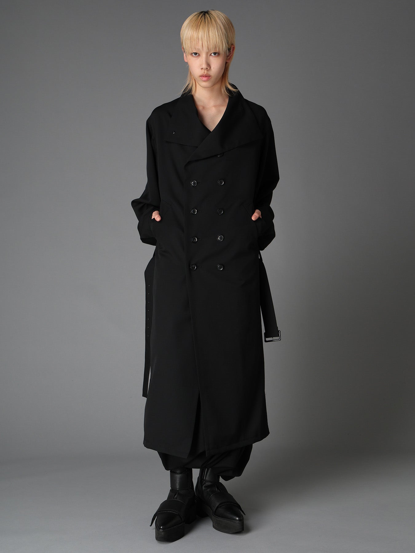 WOOL GABARDINE KIMONO SLEEVE COAT – THE SHOP YOHJI YAMAMOTO