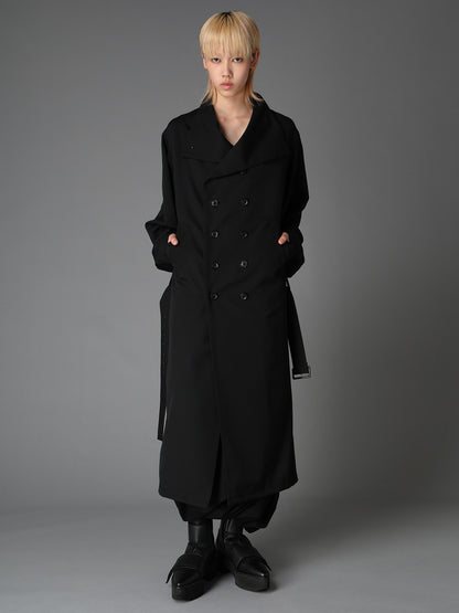 WOOL GABARDINE  KIMONO SLEEVE COAT
