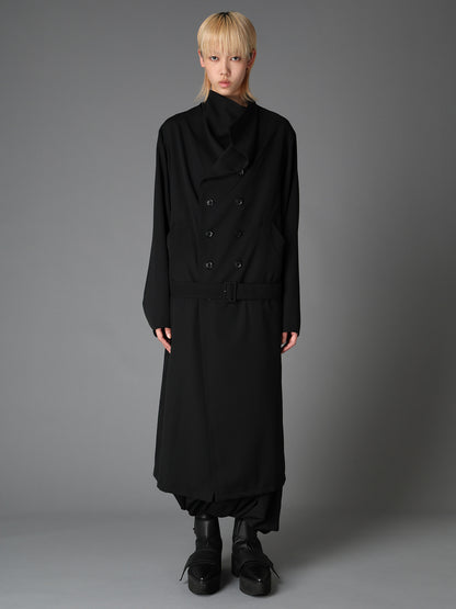 WOOL GABARDINE  KIMONO SLEEVE COAT