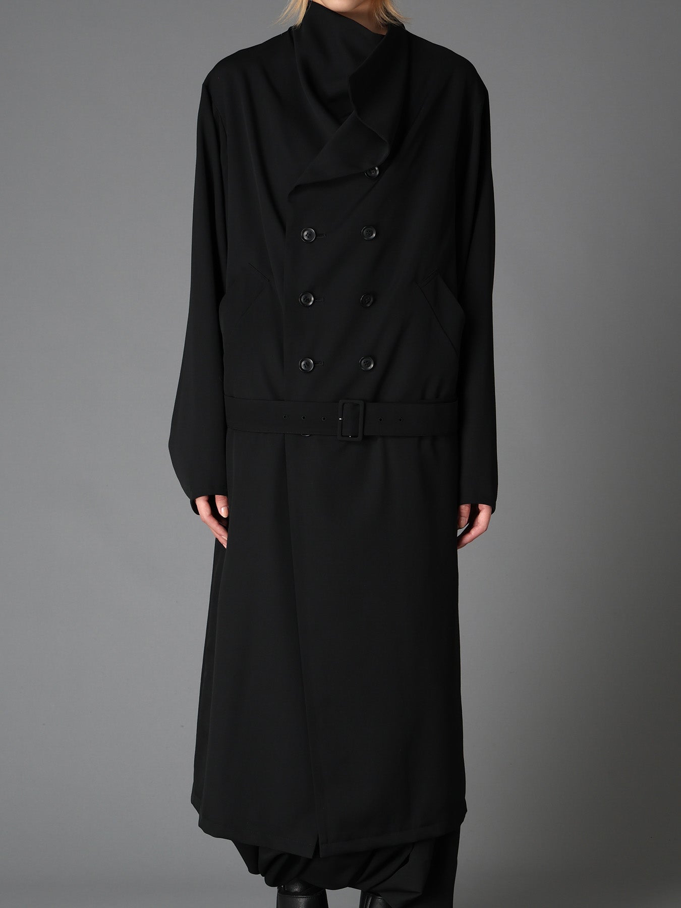 WOOL GABARDINE  KIMONO SLEEVE COAT