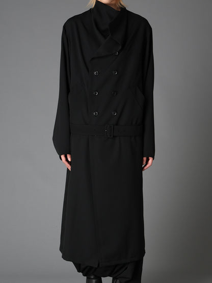 WOOL GABARDINE  KIMONO SLEEVE COAT