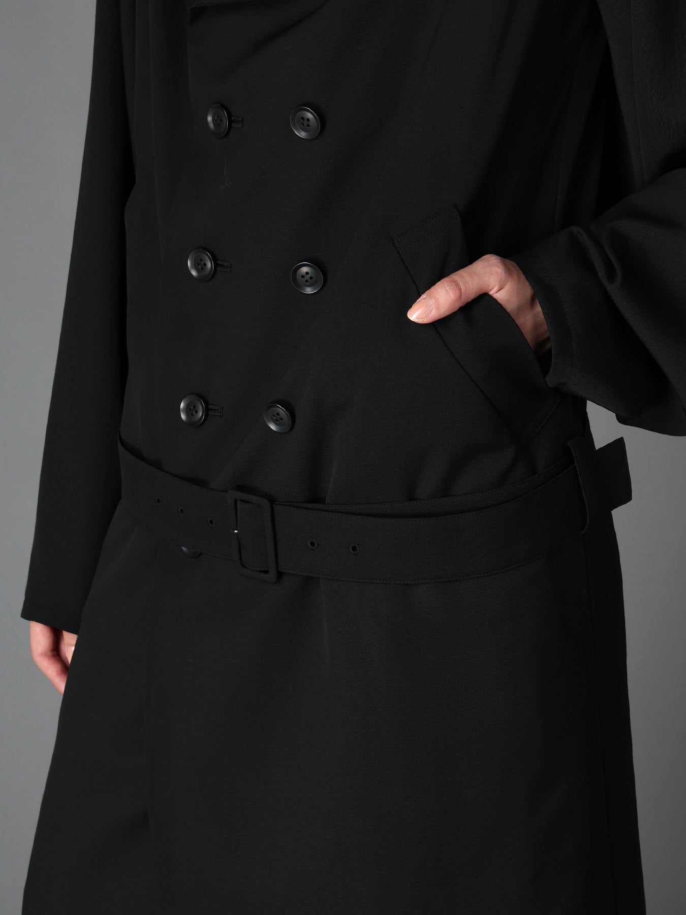 WOOL GABARDINE  KIMONO SLEEVE COAT